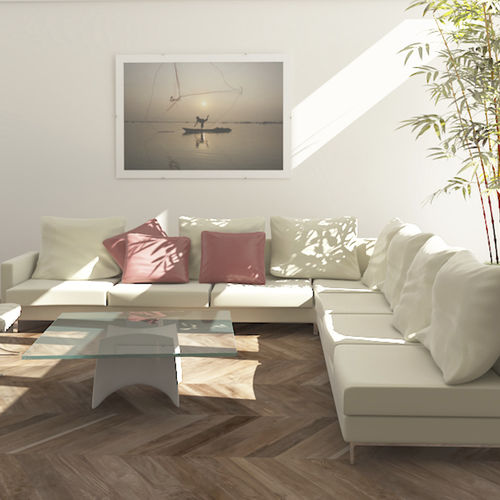 Parquet massello - MURIA - TEAK STORY - in teak / a spina di pesce / oliato