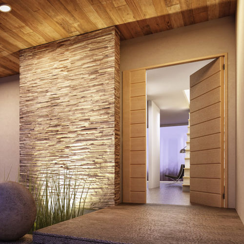 Lastra di paramento in teak - RAIN  - TEAK STORY - indoor / 3D / strutturata