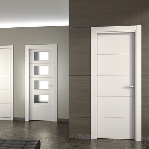 Porta da interno - LACADA : VINCI - Portes Castalla - in legno / battente / semivetrata