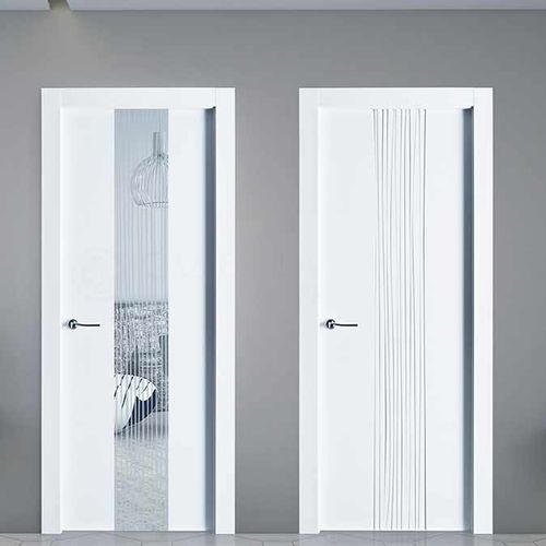 Porta da interno - LACADA : QUEVEDO - Portes Castalla - in legno / battente / semivetrata