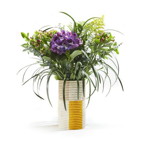 Vaso contemporaneo - CHOCO - Ames design - in vetro soffiato / in fibra vegetale / fatto a mano