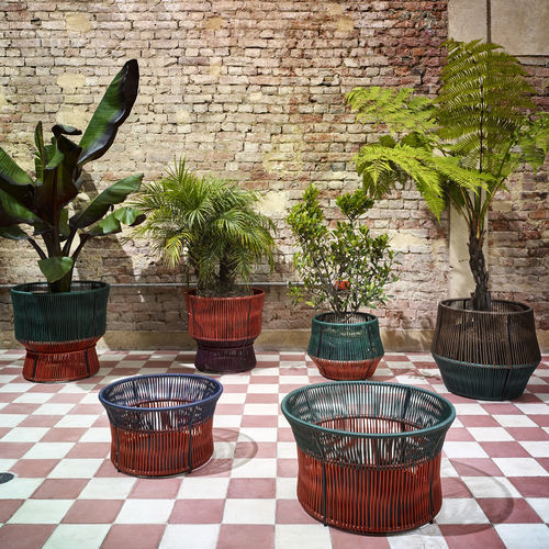 Cestello in PVC - CARIBE CHIC - Ames design - in plastica riciclata / in corda / in acciaio galvanizzato