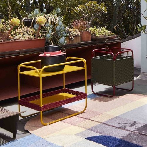 Tavolo d'appoggio contemporaneo - DICHAS - Ames design - in acciaio galvanizzato / in PVC / in corda
