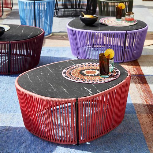 Tavolino basso contemporaneo - CARTAGENAS - Ames design - in marmo / in plastica riciclata / in PVC