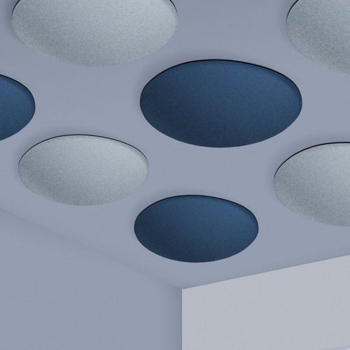 Pannello acustico a muro - ECOBUBBLE - Slalom - per soffitto / in tessuto / tondo