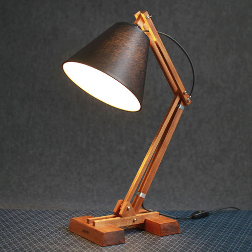 Lampada da tavolo - KIBIK - Paladim Handmade - in metallo / in legno / contemporanea