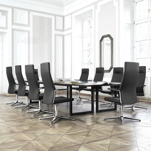 Sedia visitatore contemporanea - MYTURN - Profim - da interno / in metallo / in tessuto