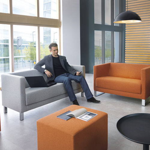 Divano contemporaneo - VANCOUVER LITE - Profim - in tessuto / arancione / con supporto in metallo