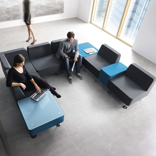 Divanetto imbottito modulare - WALL IN - Profim - contemporaneo / in tessuto / contract
