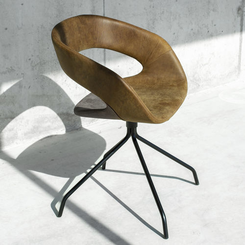 Sedia design scandinavo - CHAT - Plycollection - da interno / in pelle / in tessuto