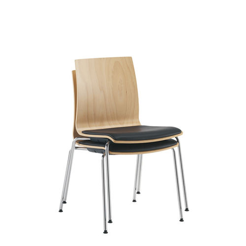 Sedia visitatore contemporanea - Q2 - Sesta - da interno / in legno / imbottita