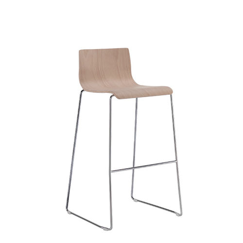 Sgabello da bar contemporaneo - Q2 - Sesta - in legno / imbottito / contract