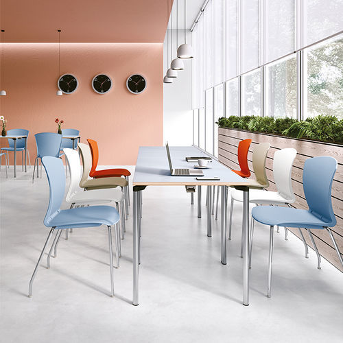 Tavolo contemporaneo - L4 - Sesta - in legno / con supporto in metallo / rettangolare