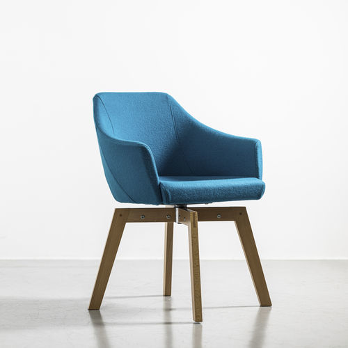 Poltrona da ufficio design scandinavo - LITTLE CONSTANCE - Navailles - in tessuto / in pelle / in legno