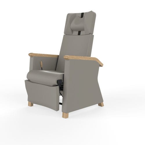 Poltrona medica in pelle - GAIA LOUNGE - Navailles - in legno / inclinabile / con poggiagambe