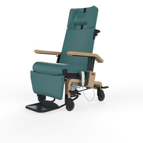 Poltrona medica in legno - GAIA WOOD ELECTRIC CASTORS - Navailles - in pelle / con rotelle / inclinabile