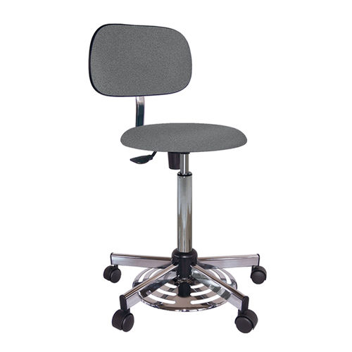 Sgabello operativo contemporaneo - GINKGO ECO - Navailles - in PVC / con supporto in acciaio cromato / con base centrale