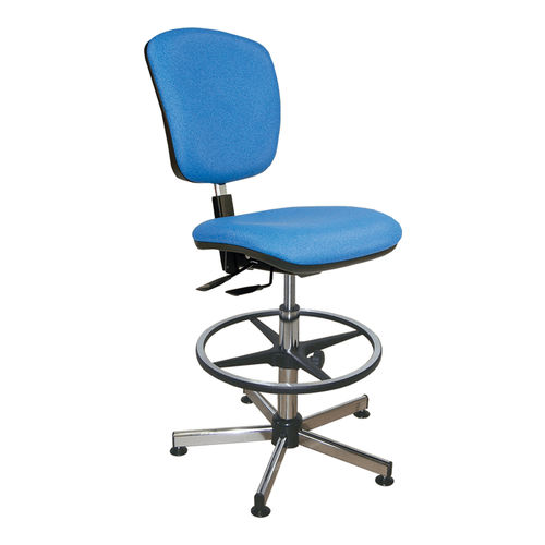 Sedia operativa in tessuto spalmato PVC - Navailles - in acciaio cromato / con base a stella / girevole