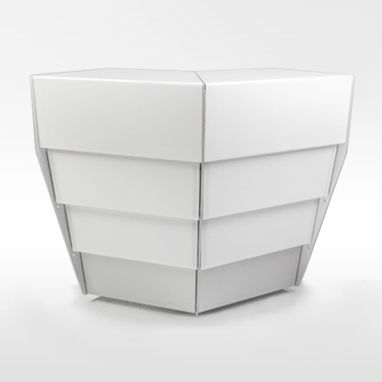 Banco reception d'angolo - MOVIDESK SMART - Movidos srl - in acciaio inossidabile / in alluminio anodizzato / in Plexiglas®