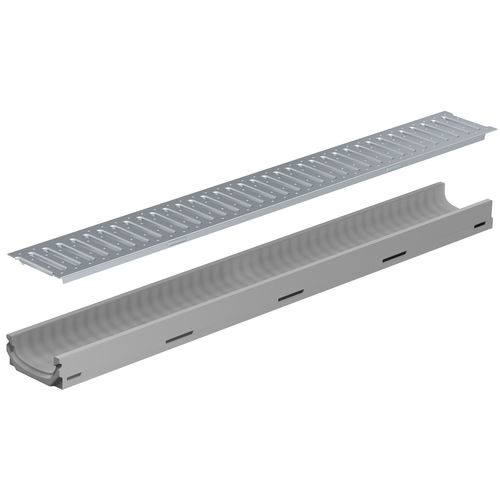 Canaletta con griglie - FILCOTEN LIGHT MINI 100 - BG Graspointner - a fessura centrale / con pendenza / in calcestruzzo fibrorinfrozato