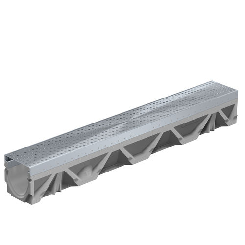 Canaletta con griglie - FILCOTEN TEC 100 - BG Graspointner - a fessura / con pendenza / in calcestruzzo fibrorinfrozato