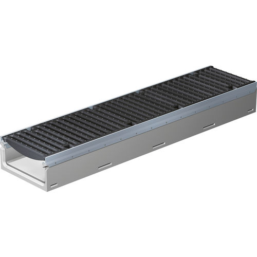 Canaletta con griglie - FILCOTEN PRO MINI 200 - BG Graspointner - in calcestruzzo fibrorinfrozato / griglia in metallo / per spazio pubblico