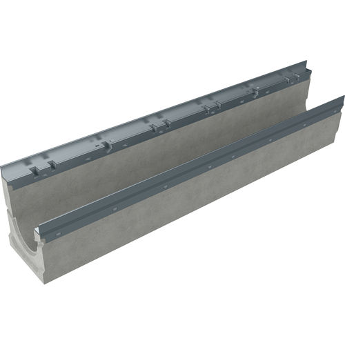 Canaletta con griglie - BGU-Z FA 100 - BG Graspointner - a fessura centrale / in calcestruzzo fibrorinfrozato / griglia in acciaio galvanizzato