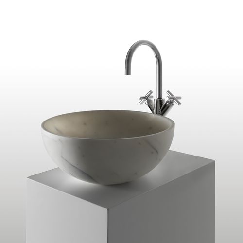 Lavabo da appoggio - BOWL N°4 - KREOO - in marmo / personalizzabile / rotondo