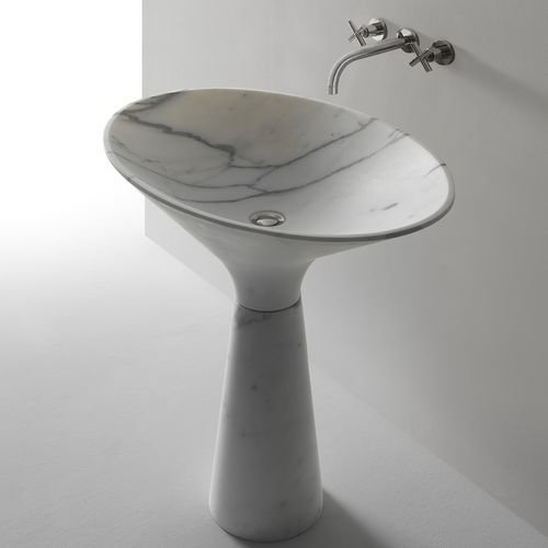 Lavabo autoportante - DRY - KREOO - in marmo / personalizzabile / ovale