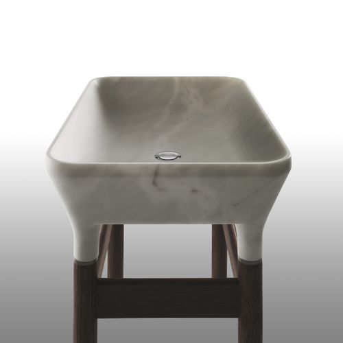 Lavabo autoportante - LOTO N°1 - KREOO - in marmo / in legno / personalizzabile