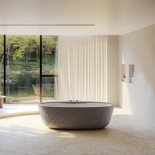 Vasca da bagno ovale - PEARL - KREOO - da appoggio / per ambiente abitativo / in resina