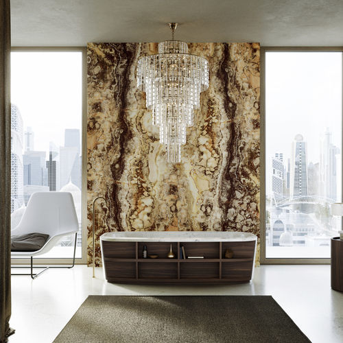 Vasca da bagno ad isola - HUG - KREOO - per ambiente abitativo / in marmo / contemporanea