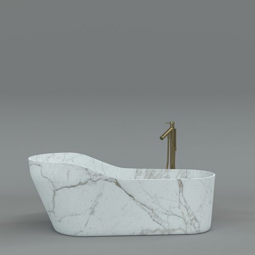 Vasca da bagno da appoggio - KALYPSO - KREOO - per ambiente abitativo / in marmo / contemporanea