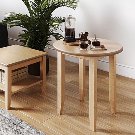 Tavolo d'appoggio contemporaneo - LICHFIELD - Pineapple - in laminato / con supporto in faggio / rotondo