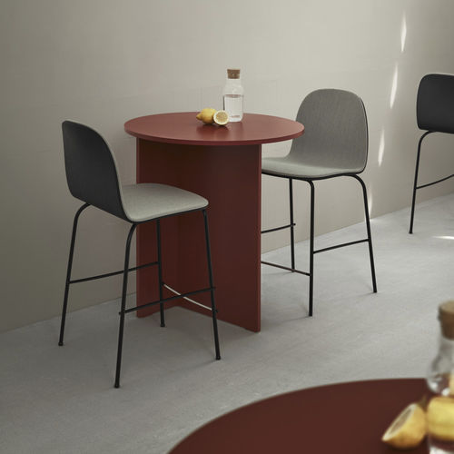 Sedia alta contemporanea - TERRA - Omelette Editions - da interno / in legno compensato / con supporto in acciaio laccato