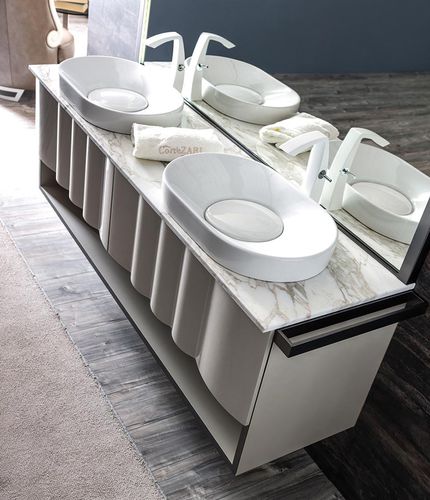 Mobile lavabo doppio - LEON - Corte Zari - a muro / in MDF / in pioppo