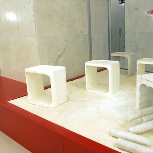 Tavolo d'appoggio contemporaneo - PLATO - Baleri Italia - in marmo / in frassino / rettangolare