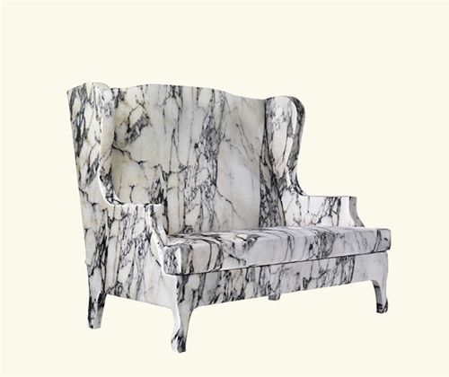 Divano design originale - LOUIS XV GOES TO SPARTA - Baleri Italia - in tessuto / a orecchioni / multicolore