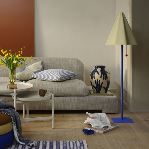 Lampada da terra - SKIRT    - broste - in acciaio con rivestimento a polvere / contemporanea / con cavo