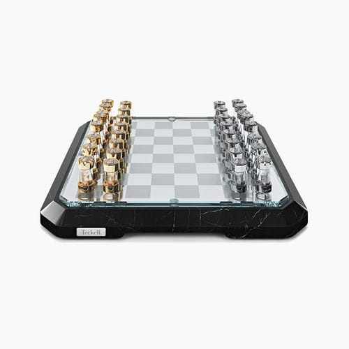 Tavolo da scacchi contemporaneo - Stratego Black - Teckell - per uso residenziale / contract / in ottone cromato