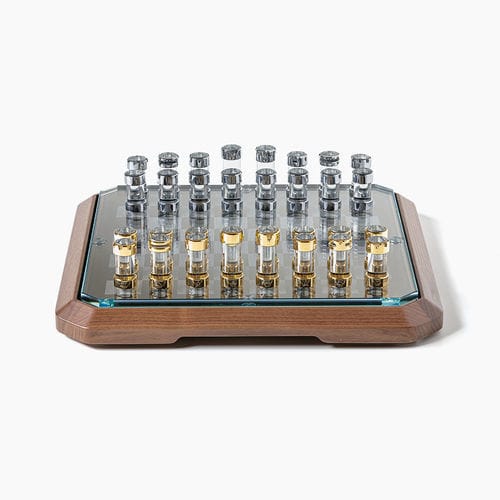 Tavolo da scacchi contemporaneo - Stratego Wood - Teckell - per uso residenziale / contract / in ottone cromato