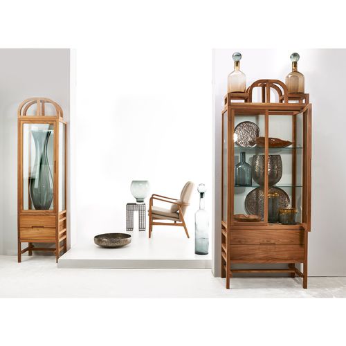 Vetrina contemporanea - MIENTJE - Pols Potten - in vetro / in teak