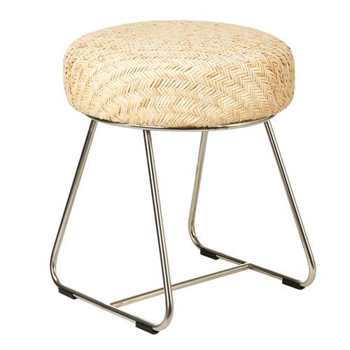 Sgabello contemporaneo - CERAM  - Pols Potten - in rattan / con supporto in acciaio inossidabile