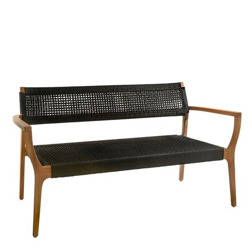 Panca da giardino contemporanea - Pols Potten - in teak / in corda / con braccioli