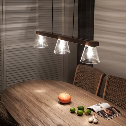 Lampada a sospensione - QIN P3 - Seeddesign - in vetro soffiato / in faggio / contemporanea