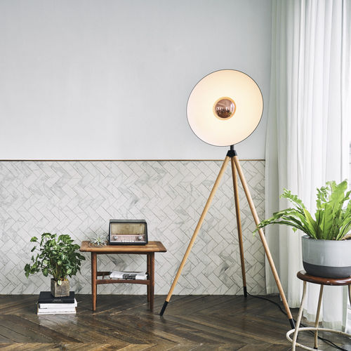 Lampada da terra - APOLLO - Seeddesign - in alluminio / in rovere / contemporanea
