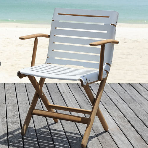 Poltrona classica - AT800 - Maiori - in teak / impilabile / pieghevole