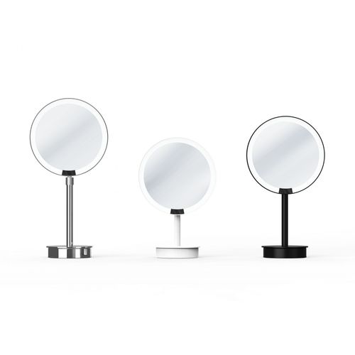 Specchio da appoggio - Klomfar GmbH - contemporaneo / rotondo / in acciaio inossidabile