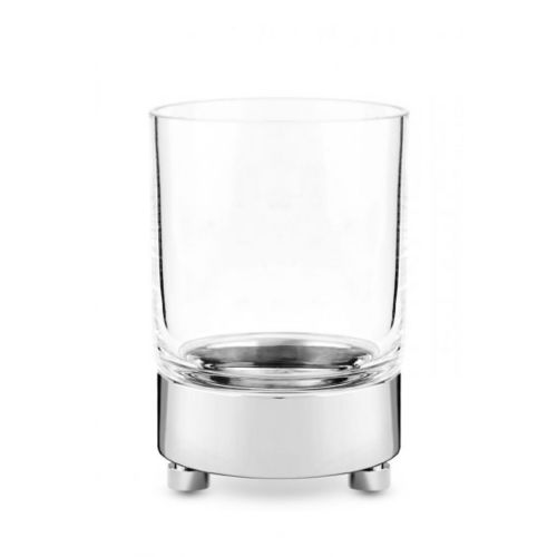 Portaspazzolino contract - CRYSTAL GLASS, BRASS CHROME PLATED - Klomfar GmbH