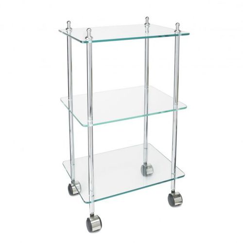 Scaffale a rotelle - Klomfar GmbH - contemporaneo / in ottone / in vetro